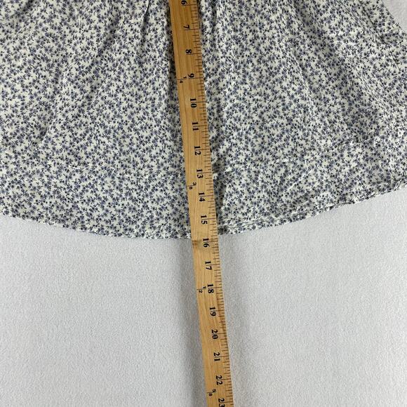 Rails Addison Mini Skirt White/Blue Floral SZ XS Elastic Smocked Waist - Picture 5 of 10